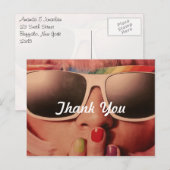 70's Retro Girl Bedankt Briefkaart (Voorkant / Achterkant)