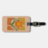 70's Retro glimlende Daisy Flower Bagagelabel (Voorkant horizontaal)