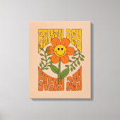 70's Retro glimlende Daisy Flower Canvas Afdruk (Voorkant)
