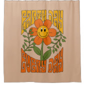 70's Retro glimlende Daisy Flower Douchegordijn (Voorkant)