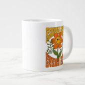 70's Retro glimlende Daisy Flower Grote Koffiekop (Voorkant rechts)