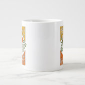 70's Retro glimlende Daisy Flower Grote Koffiekop (Voorkant)