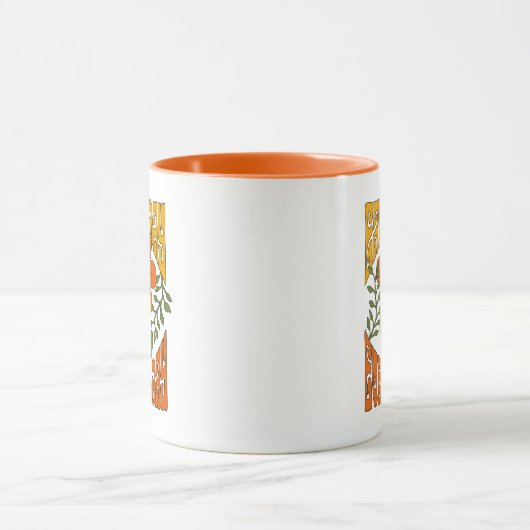 70's Retro glimlende Daisy Flower Mok (Midden)