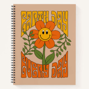 70's Retro glimlende Daisy Flower Notitieboek