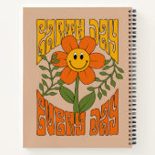 70's Retro glimlende Daisy Flower Notitieboek (Achterkant)