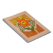 70's Retro glimlende Daisy Flower Notitieboek (Rechterzijde)
