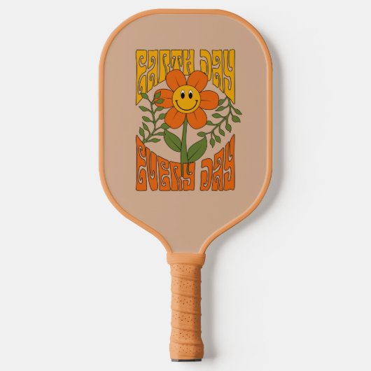 70's Retro glimlende Daisy Flower Pickleball Paddle (Voorkant)