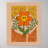 70's Retro glimlende Daisy Flower Poster (Voorkant)