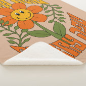 70's Retro glimlende Daisy Flower Sherpa Deken (3/4)