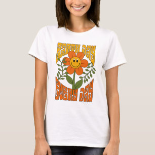70's Retro glimlende Daisy Flower T-shirt