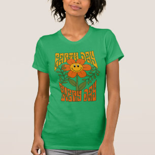 70's Retro glimlende Daisy Flower T-shirt