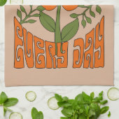 70's Retro glimlende Daisy Flower Theedoek (Gevouwen)