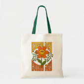 70's Retro glimlende Daisy Flower Tote Bag (Voorkant)