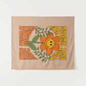 70's Retro glimlende Daisy Flower Wandkleed (Voorkant (horizontaal))