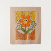 70's Retro glimlende Daisy Flower Wandkleed (Voorkant)