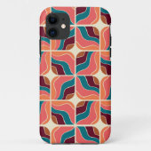 70s retro golvende geometrische bladeren Case-Mate iPhone case (Achterkant)