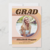 70s Retro Groovy Arch Funky Photo Afstuderen Kaart (Voorkant)