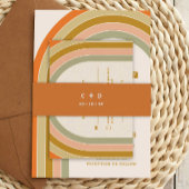 70s Retro Groovy Bruiloft Uitnodigingen Wikkel