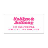 70's Retro Groovy Bruiloft Zelfinktende Stempel (Design)