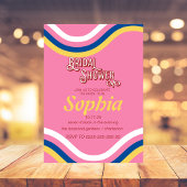 70S RETRO groovy hippie VRIJGEZELLENFEEST Kaart