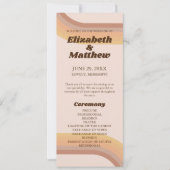 70s Retro Groovy Lines Funky Wedding Program (Voorkant)