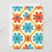 70's Retro Groovy Oranje bruiloft Save The Date (Achterkant)