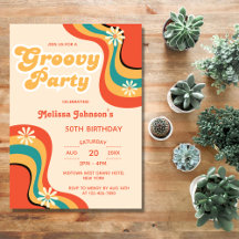 70s Retro Groovy Party Daisies Bloem Verjaardag