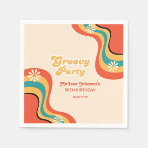 70s Retro Groovy Party Daisies Bloem Verjaardag Servet