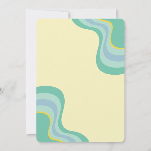 70s Retro Groovy Party Daisies Gele Verjaardag Kaart (Achterkant)