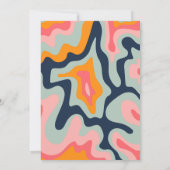 70s Retro Groovy pastel roze blauw Kaart (Achterkant)