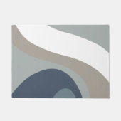70s Retro Groovy Pattern Blue, grijs Deurmat (Voorkant)