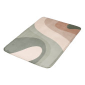 70s Retro Groovy Pattern Green, Peach, Cream Badmat (Gekanteld)