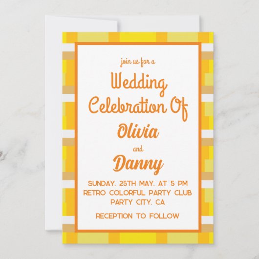 70s Retro Groovy Seventies 70s Bruiloft Kaart (Voorkant)