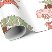 70s Retro Groovy Tis Het Seizoen Kerstmis Cadeaupapier (Rol Hoek)
