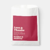 70's Retro Groovy Viva Magenta Wedding Bedankzakje (Voorkant)