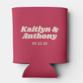 70's Retro Groovy Viva Magenta Wedding Blikjeskoeler (Achterkant)