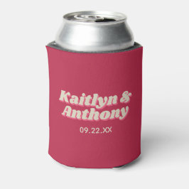 70's Retro Groovy Viva Magenta Wedding Blikjeskoeler