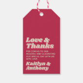 70's Retro Groovy Viva Magenta Wedding Cadeaulabel (Voorkant)