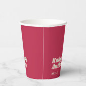70's Retro Groovy Viva Magenta Wedding Papieren Bekers (Rechts)