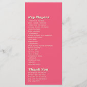 70's Retro Groovy Viva Magenta Wedding Programmakaart (Achterkant)