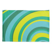 70s Retro Groovy Wave Regenboog Blauwgroen Groen Kussensloop (Achterkant)