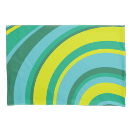 70s Retro Groovy Wave Regenboog Blauwgroen Groen Kussensloop
