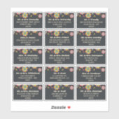 70's Retro Groovy Wedding Individual Guest Address Sticker (Vel)