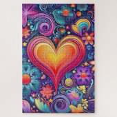 70s Retro Hart Puzzel (Verticaal)