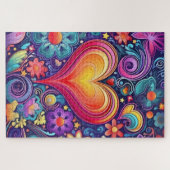 70s Retro Hart Puzzel Legpuzzel (Horizontaal)