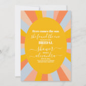 70s Retro Hier komt de zon Vrijgezellenfeest Kaart (Voorkant)