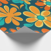  70s Retro Hippie Style Flower Power Boho Cadeaupapier (Hoek)