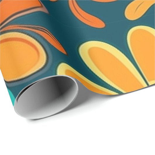  70s Retro Hippie Style Flower Power Boho Cadeaupapier (Rol Hoek)