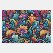  70s Retro Hippie Style Flower Power Boho Inpakpapier Vel (Voorkant 3)