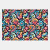  70s Retro Hippie Style Flower Power Boho Inpakpapier Vel (Voorkant 3)
